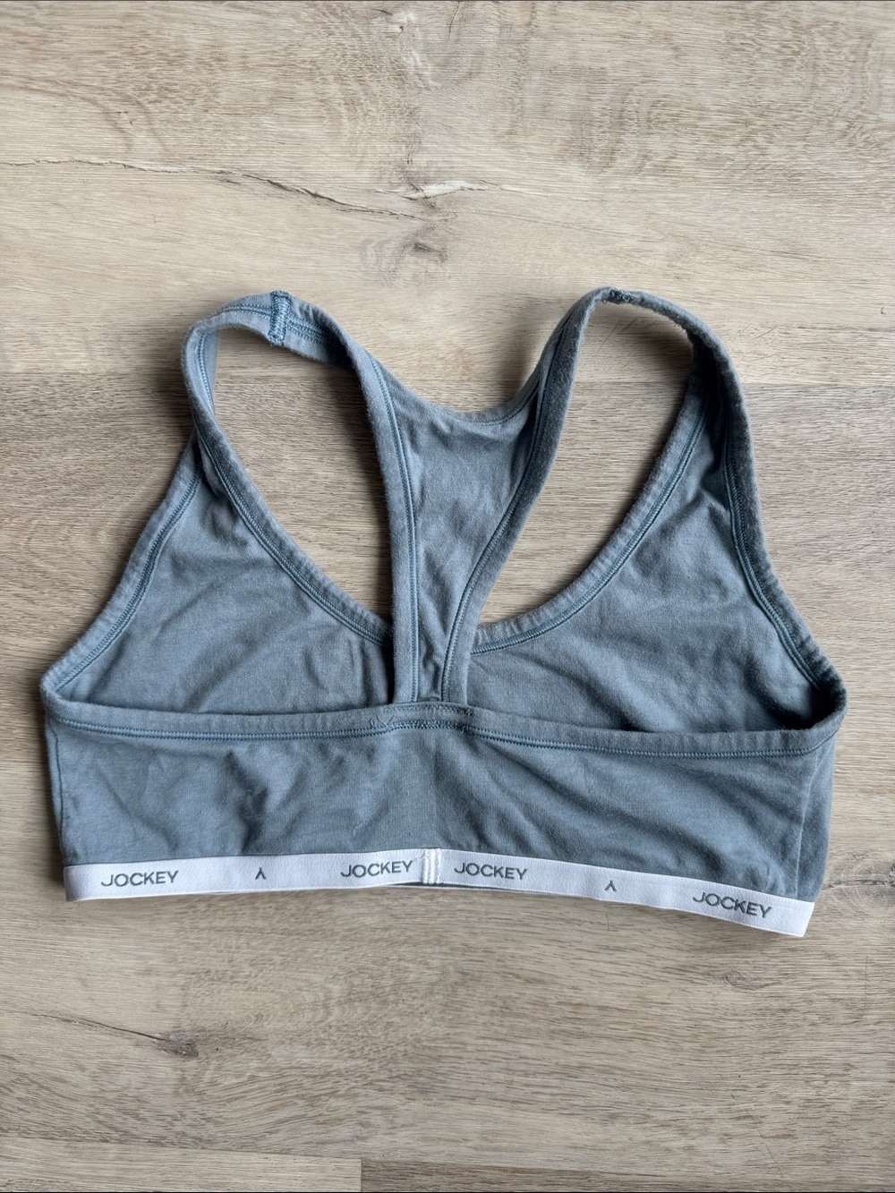 Jockey Gray Racerback Sports Bra with White Branded Band - Picture 2 of 3